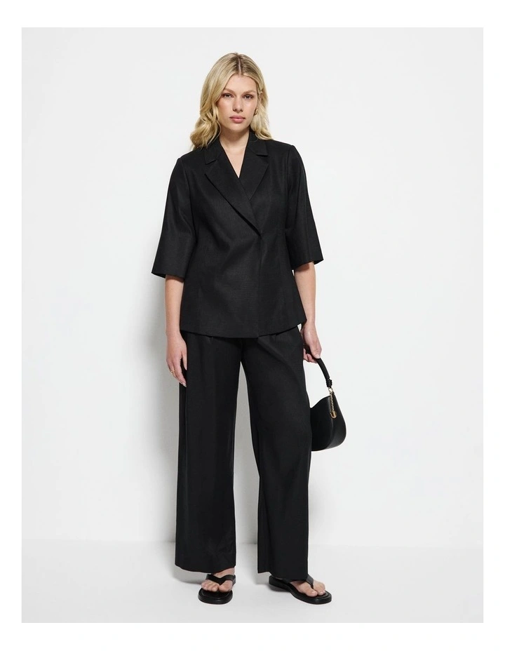 Short Sleeve Blazer in Black image 5