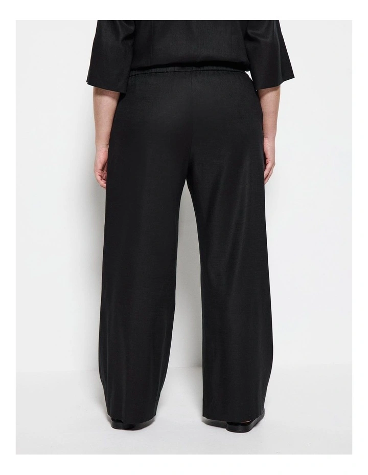 Pull On Pleat Front Pant in Black image 4