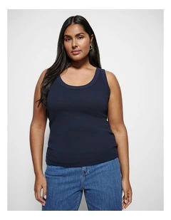 The Cotton Rib Tank in Navy