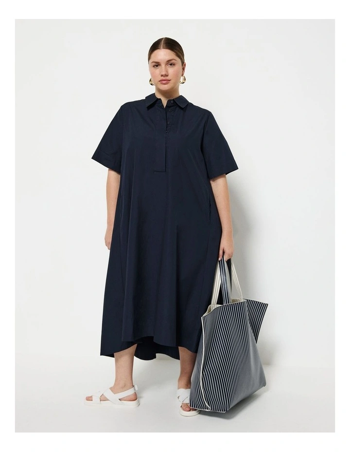 Jacklyn Shirt Dress in Navy image 1