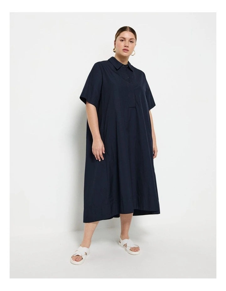 Jacklyn Shirt Dress in Navy image 4