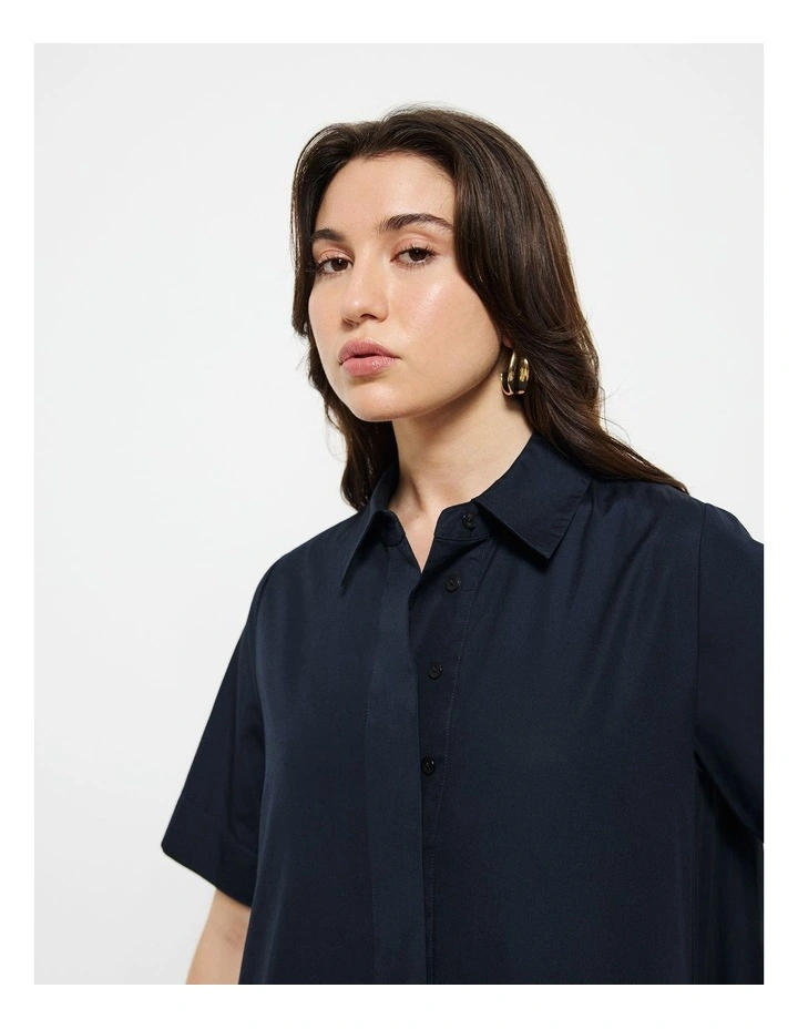 Jacklyn Shirt Dress in Navy image 5
