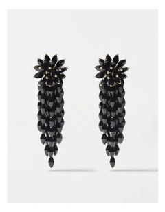 The Carla Beaded Earrings in Black