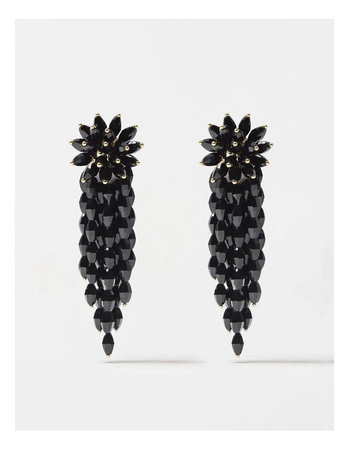 The Carla Beaded Earrings in Black image 1
