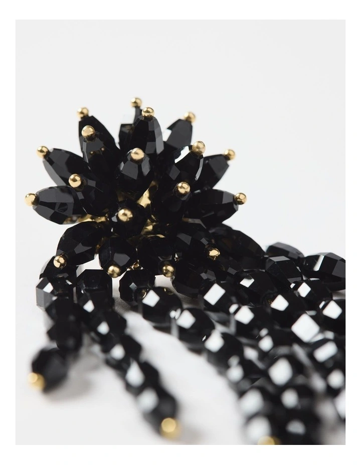 The Carla Beaded Earrings in Black image 4