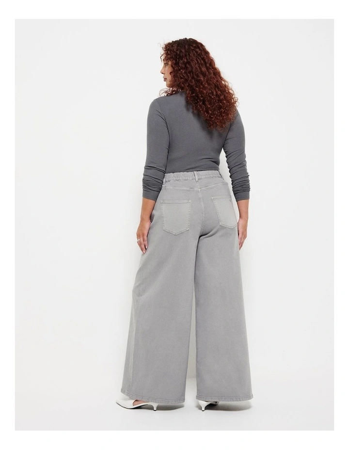 Elasticated Wide Leg Jean in Slate Wash image 2
