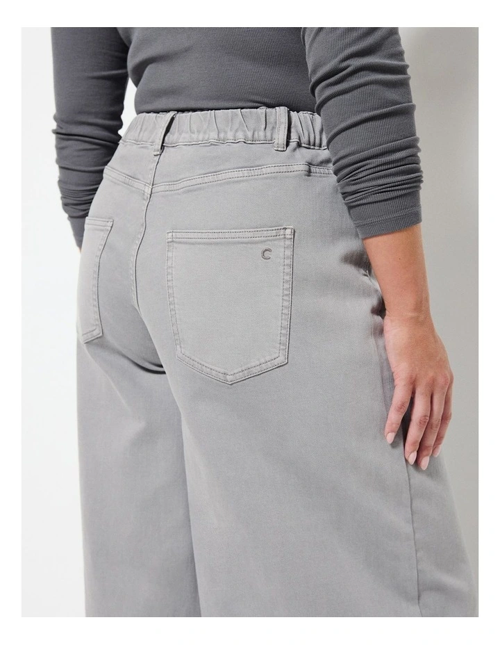 Elasticated Wide Leg Jean in Slate Wash image 4