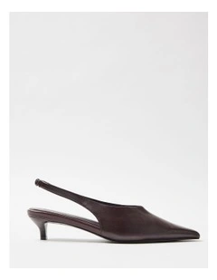 Camilla Leather Slingback Pump in Plum