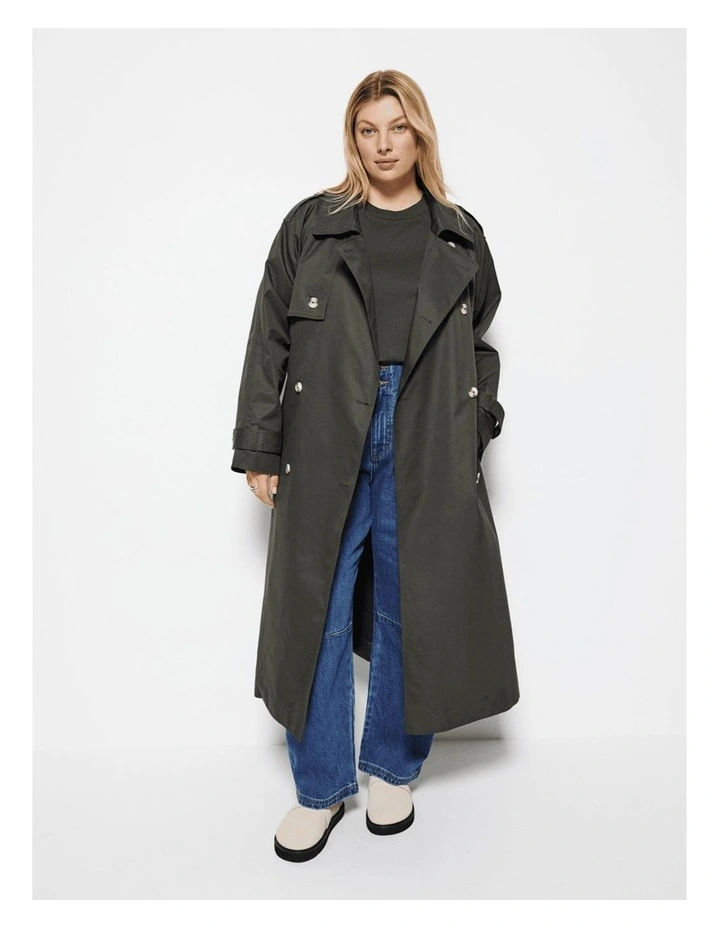 Claudia Trench Coat in Ivy image 1