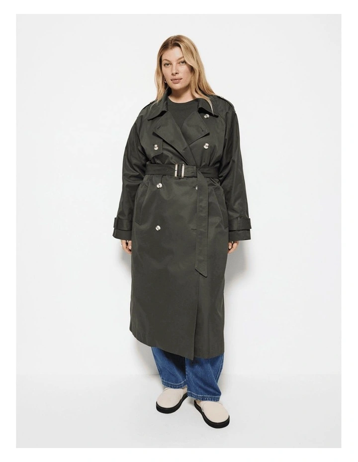Claudia Trench Coat in Ivy image 4