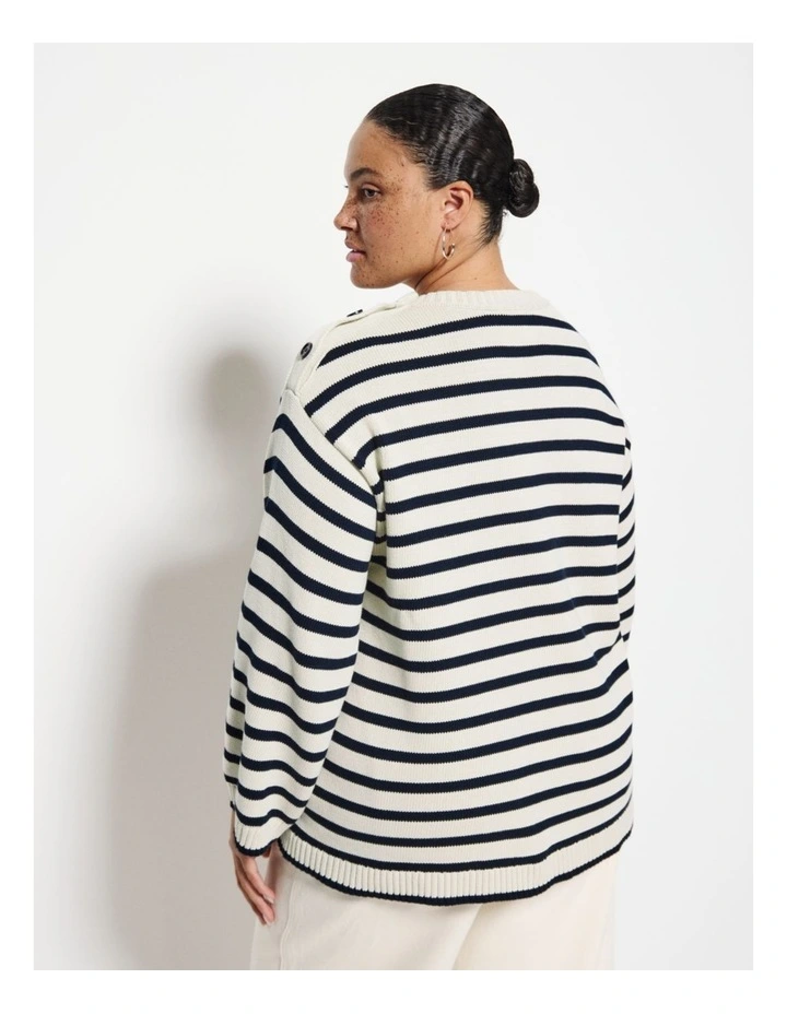 Sam Knit in Navy Stripe image 2