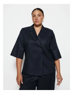 Short Sleeve Blazer in Navy