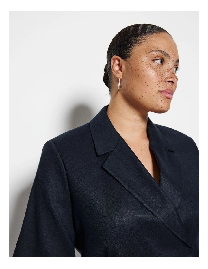 Short Sleeve Blazer in Navy image 3