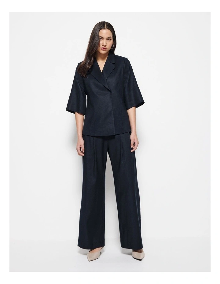 Short Sleeve Blazer in Navy image 6