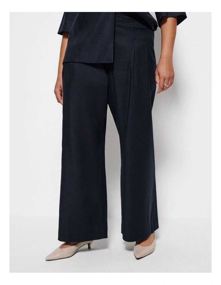 Pull On Pleat Front Pant in Navy image 2