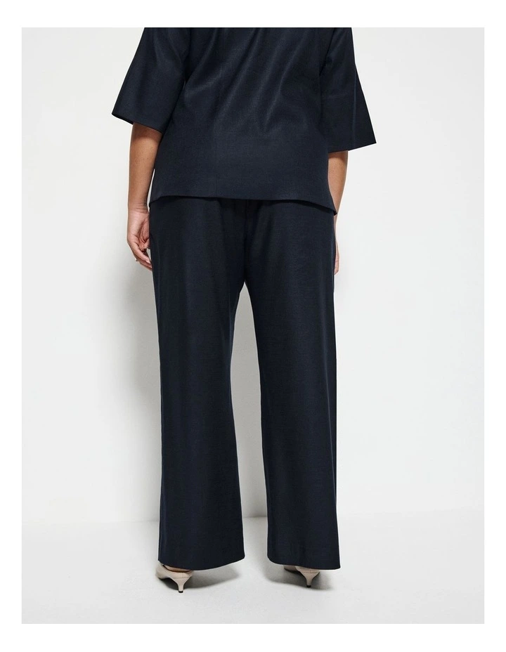 Pull On Pleat Front Pant in Navy image 4