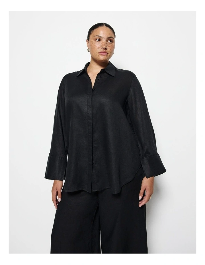 Linen Shirt in Black image 1