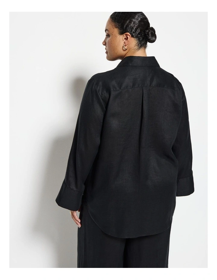 Linen Shirt in Black image 2