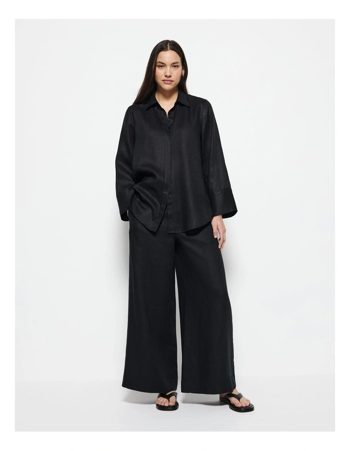 Linen Shirt in Black image 6