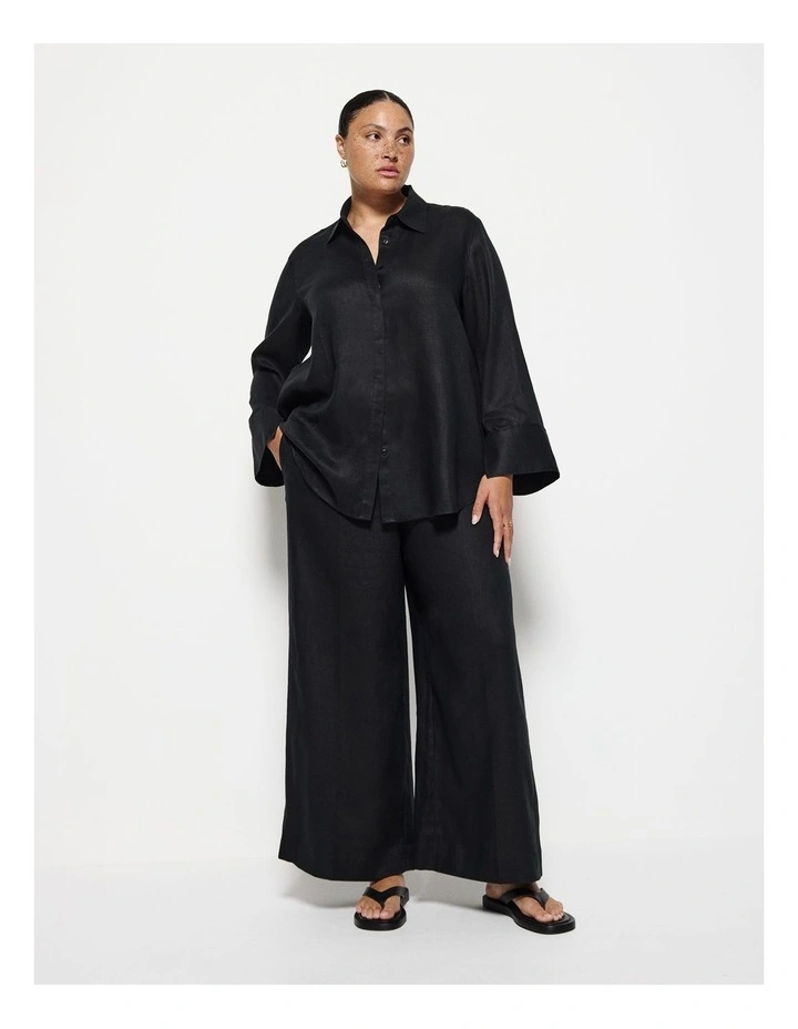 Linen Pant in Black image 1