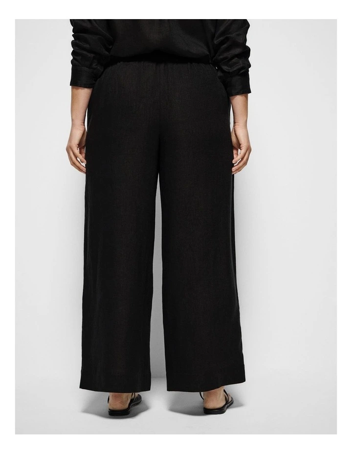 Linen Pant in Black image 2