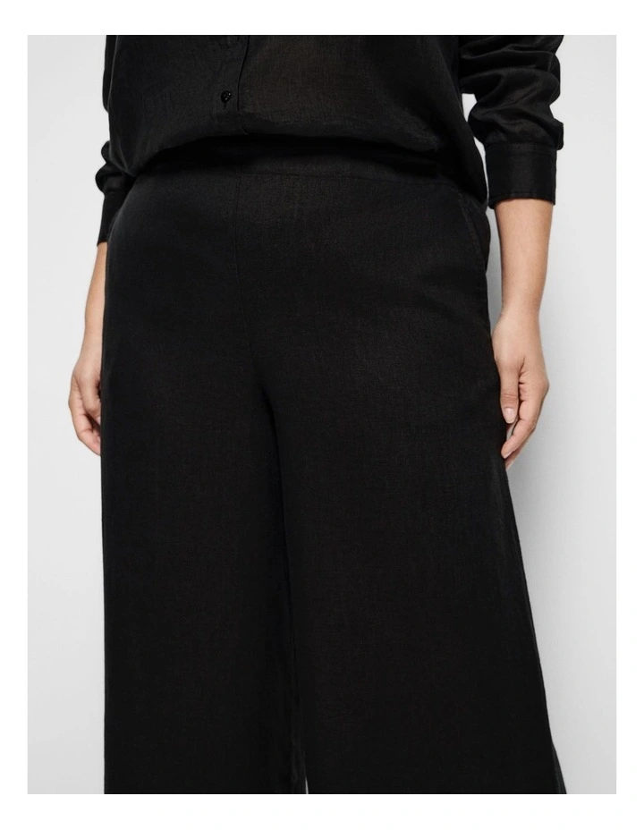 Linen Pant in Black image 3