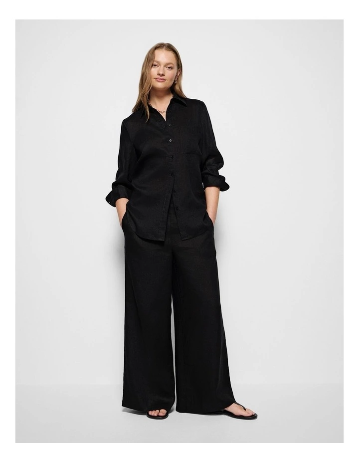 Linen Pant in Black image 5
