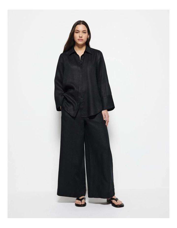Linen Pant in Black image 5