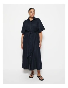 Linen Dress in Navy