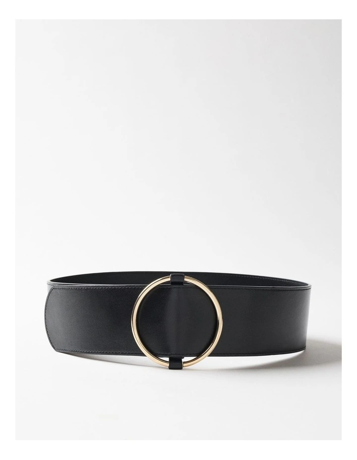 Lena Leather Waist Belt in Black image 1