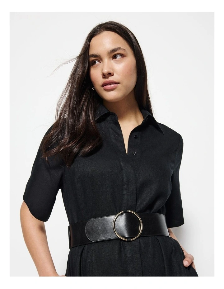 Lena Leather Waist Belt in Black image 2