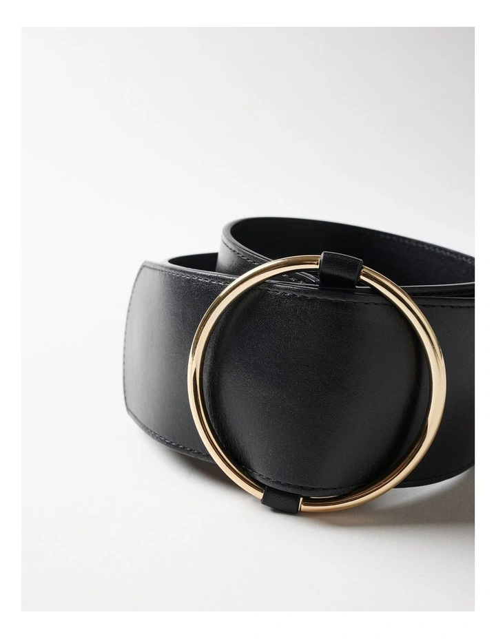 Lena Leather Waist Belt in Black image 3