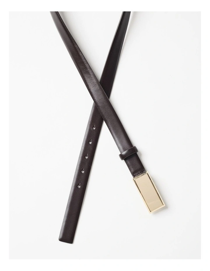 Estelle Leather Belt in Chocolate image 3