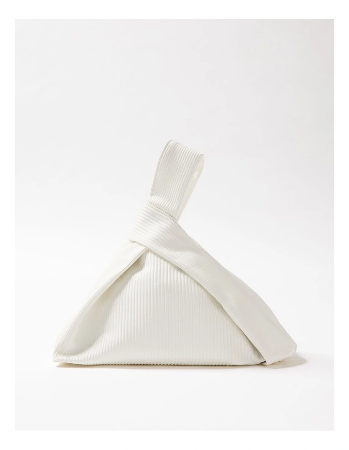 The Alessa Pleated Bag in White image 1