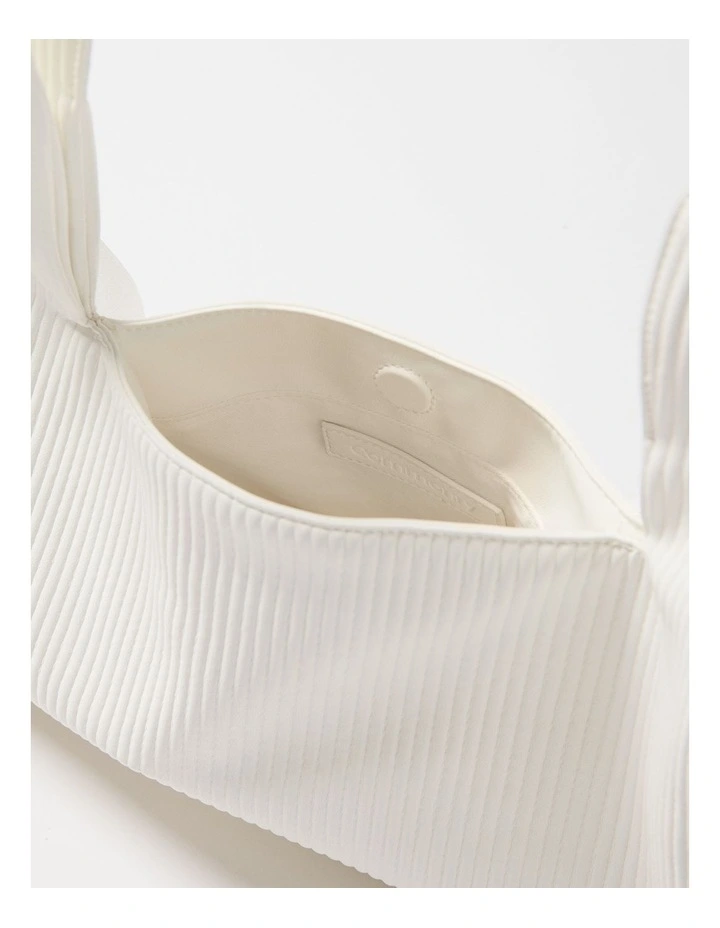 The Alessa Pleated Bag in White image 3