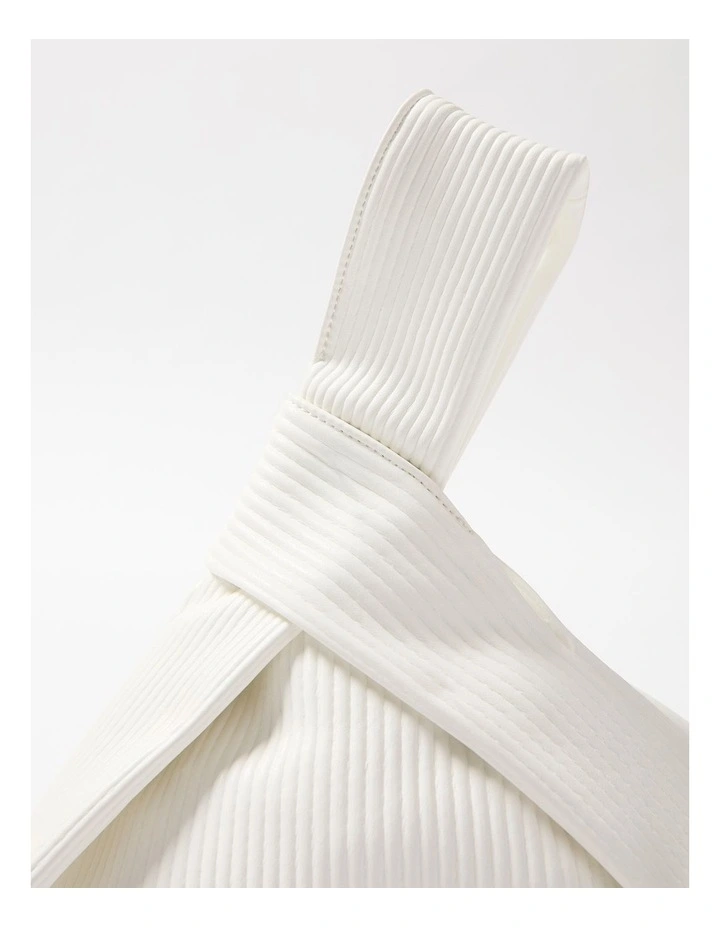 The Alessa Pleated Bag in White image 4