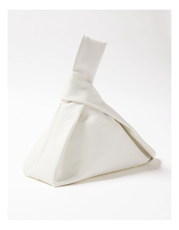 The Alessa Pleated Bag in White image 5