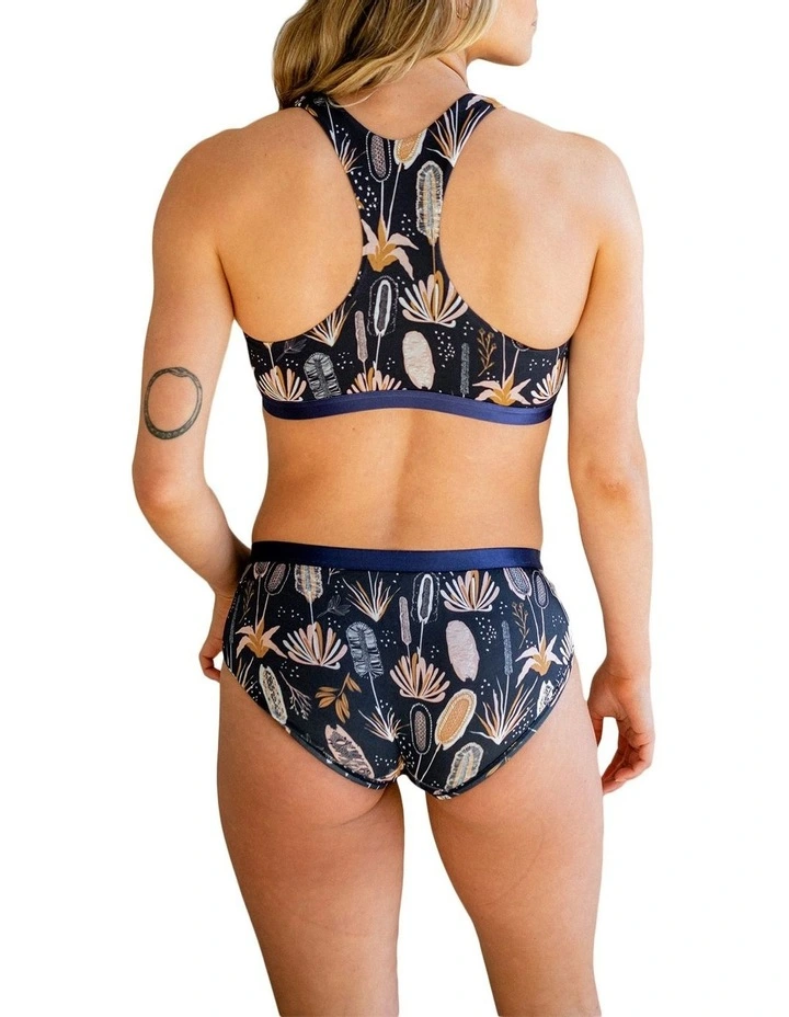 Coastal Flora Bamboo Underwear in Navy image 2