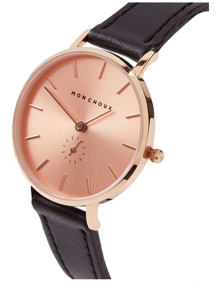 Lille Noir Grape Vegan Leather Watch 32mm in Rose Gold image 2