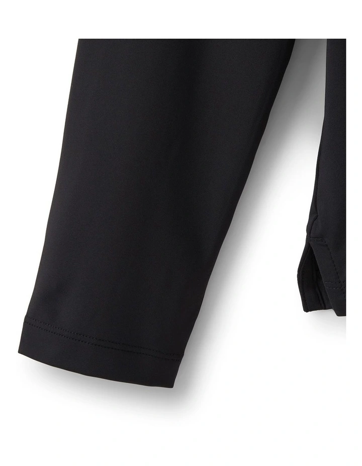 Long Sleeve Polo Shirt in Black image 4