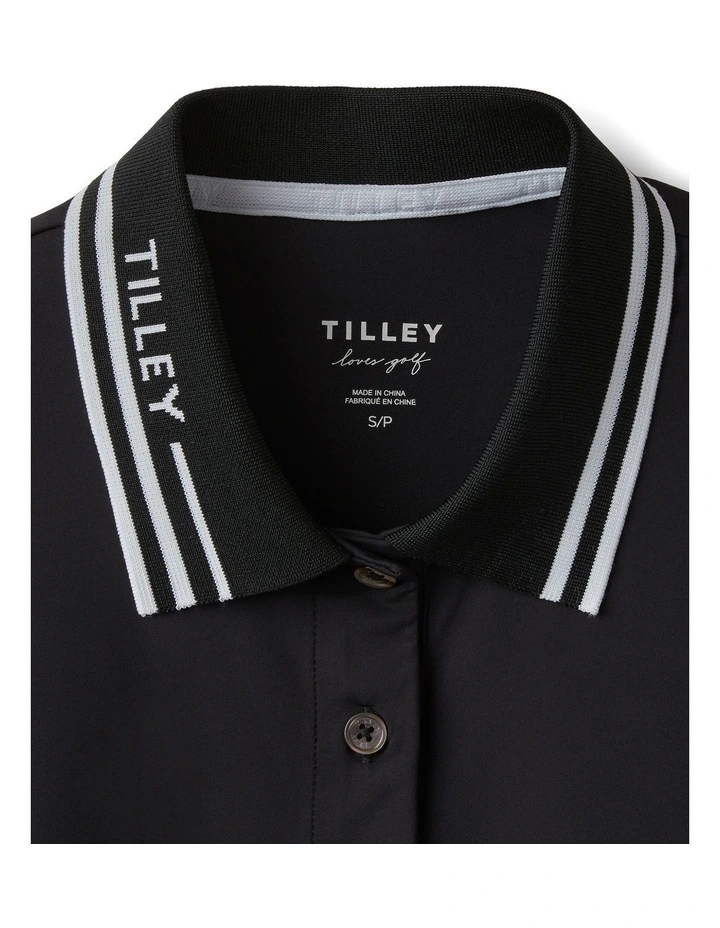 Long Sleeve Polo Shirt in Black image 5