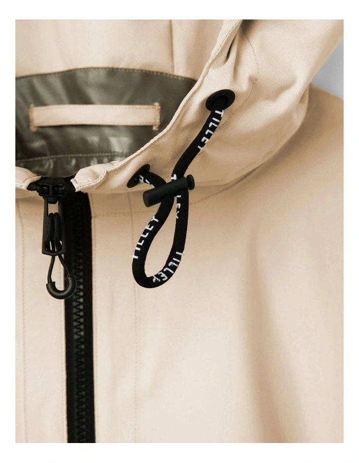 Packable Hooded Poncho in Tan image 4