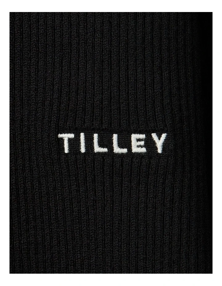 Stretch Merino Zip Turtleneck Jumper in Black image 6