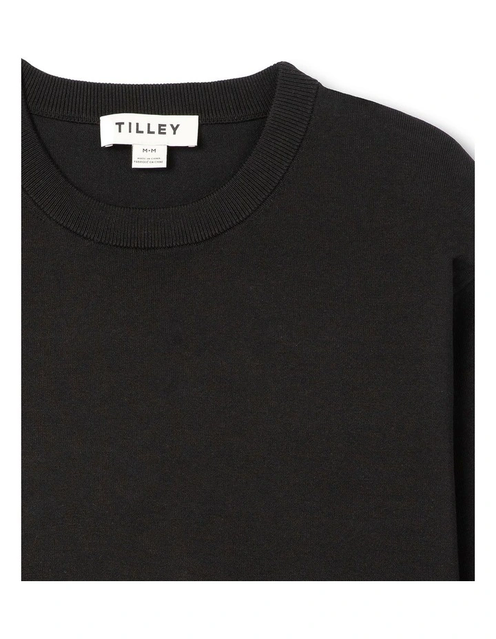 Long Sleeve Mix Sweater in Black image 4