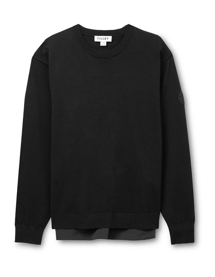 Long Sleeve Mix Sweater in Black image 6