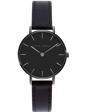 L'Essential Noir Grape Vegan Leather Watch 36mm in Black