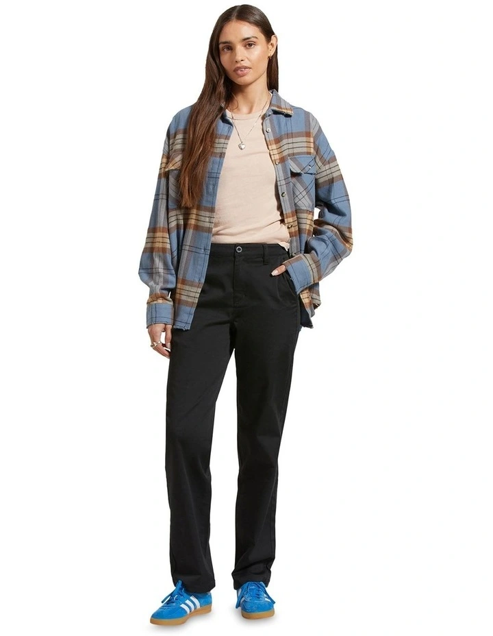 Bowery W Classic Flannel Flint Shirt in Blue/Pinecone Brown image 3