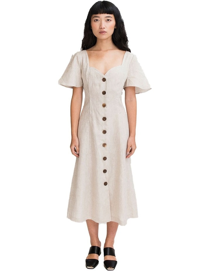 Natural Organic Linen Sunday Dress in Natural Beige
