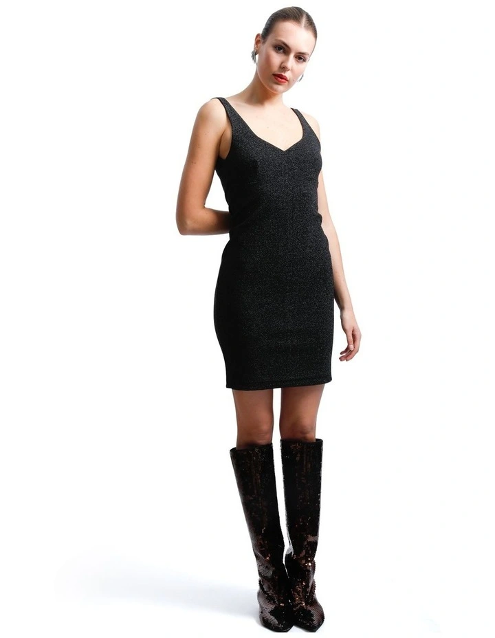 Diana Lurex Dress In Black image 1