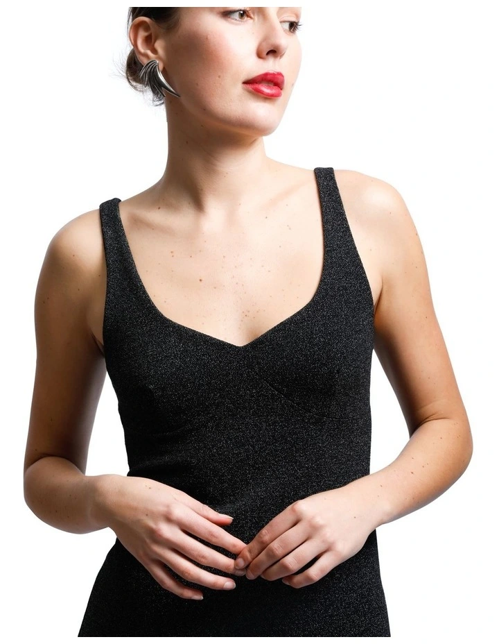 Diana Lurex Dress In Black image 5